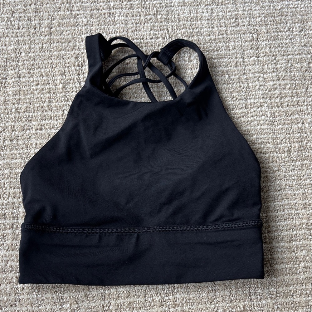 Black Strappy Women's Sports Bra